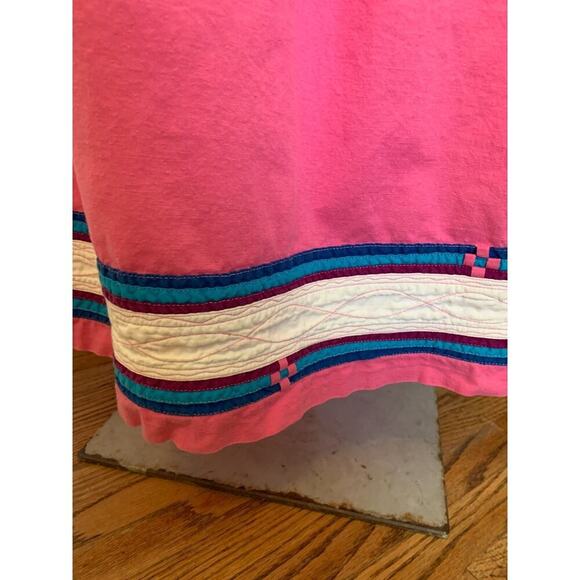 VTG 60 70 Maxi Dress Embellishments Pink Mumu House Dress Aztec Southwest Cotton - Picture 10 of 17